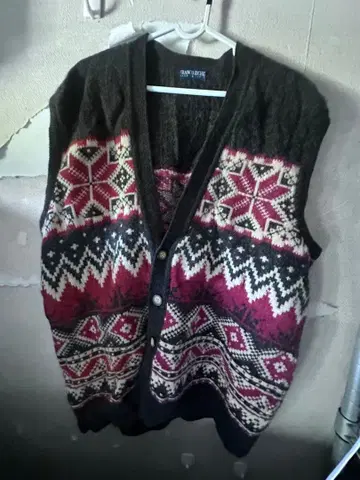 FRANCO ZICHE 노르딕 무늬 울 베스트