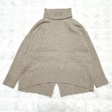 새상품급 Ray BEAMS 울 100% 터틀넥 니트 베이지 M