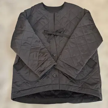 sirone 리본 디자인 퀼팅 자켓 블랙 프리 사이즈