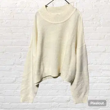 11359 에이치앤엠 숏 기장 니트 스웨터 화이트 XL 빅 사이즈