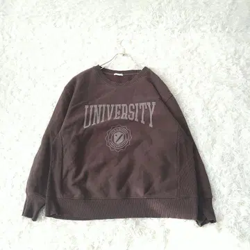 지유 빅 로고 오버 사이즈 맨투맨 트레이닝복 XL 브라운