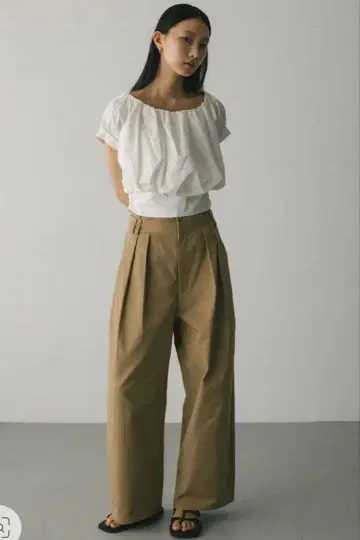 스타일믹서 웨이스트레이어 와이드 치노 팬츠