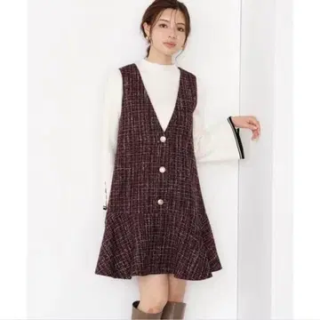 [ 미사용 새상품 ] 라메 단추 트위드 미니 점프 스커트 S 사이즈