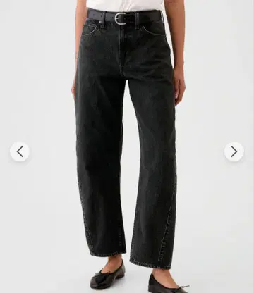 GAP 하이라이즈 배럴 데님 27인치 블랙