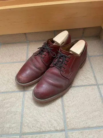 REGAL 와인 레드 가죽 레이스업 슈즈