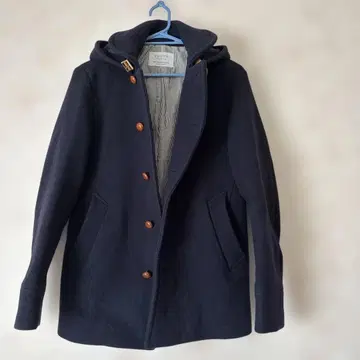 에디피스 싸개 단추 울 코트 블루종 가죽 블랙 L