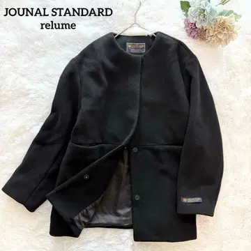 저널 스탠다드 리룸 슈퍼 파인 비버 크루넥 코트 블랙