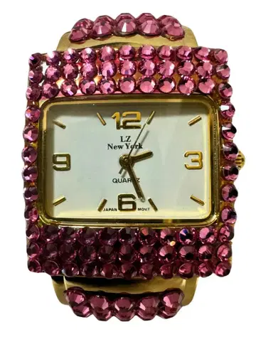 LZ NewYork 스와로브스키 뱅글 손목시계 핑크