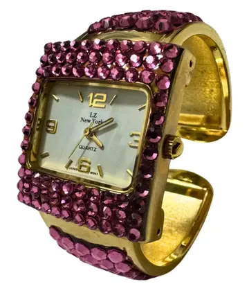 LZ NewYork 스와로브스키 뱅글 손목시계 핑크