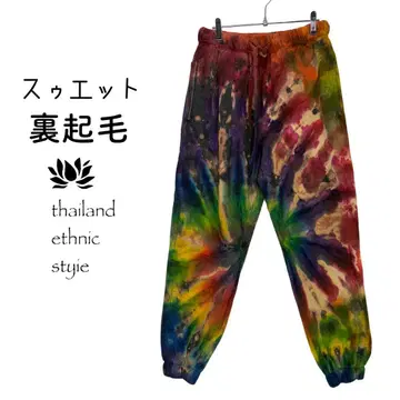 [ 새상품 ] 속기모 스웨트 팬츠 타이다이 염색 남녀 공용 F 패턴