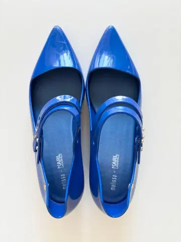 MELISSA KARL 더블 네임 파랑 스틸레토 신발