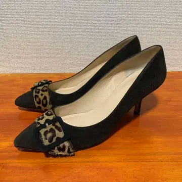 파비오 루스코니 펌프스 레오파드 무늬 짙은 갈색 다크 브라운 24cm