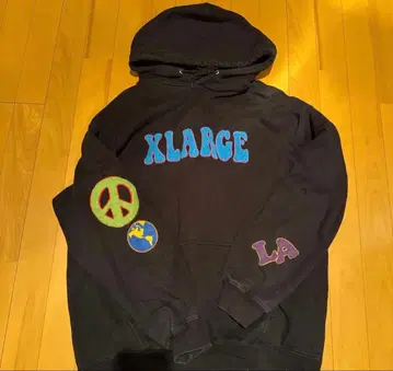 XLARGE 블랙 후드 부착 후드티