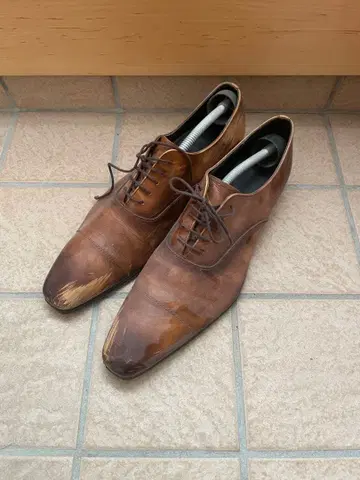 REGAL 브라운 가죽 레이스업 슈즈