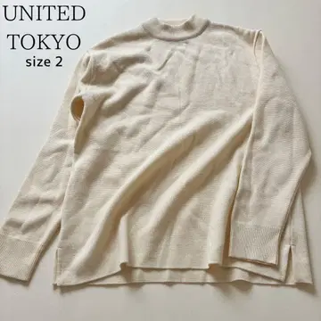 [ UNITED TOKYO ] 울 밀라노 리브 모크넥 니트