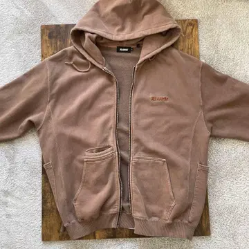 XLARGE 브라운 풀 집업 후드티