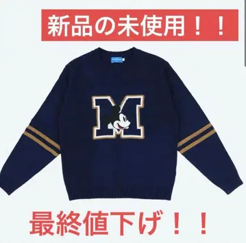 디즈니 미키 니트 L 사이즈 네이비 컬러