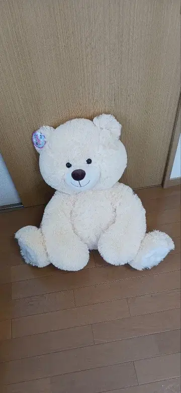 크림색 빅 곰 봉제 인형