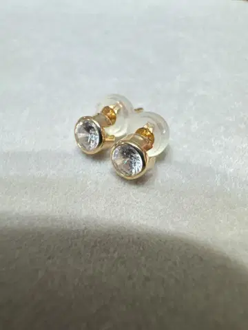 K10PG 큐빅 지르코니아 프롱 세팅 귀걸이 2개 세트