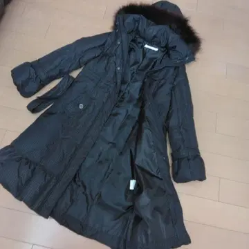 후드 부착 다운 롱 코트