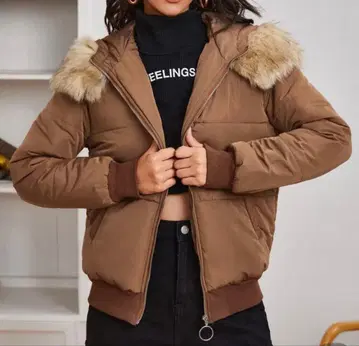 인조 모피 패딩 코트 3L