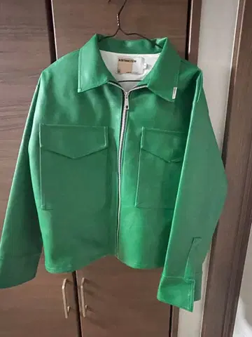 그린 가죽풍 자켓