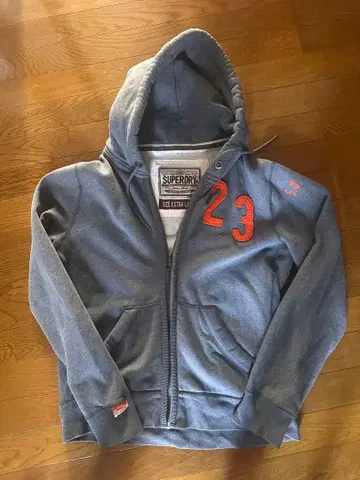 SUPERDRY 풀 집업 후드티 그레이