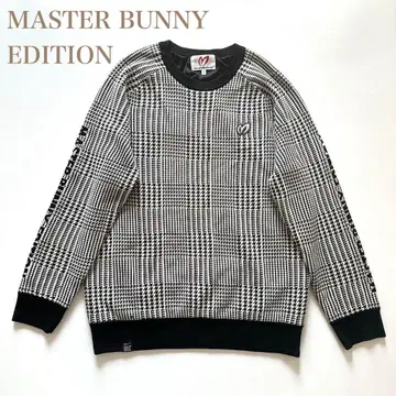 새상품급 MASTERBUNNYEDITION 니트 체크 스웨터 사이즈 5