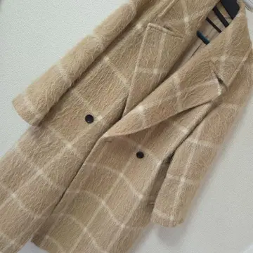 23구 Manteco 체크 무늬 롱 코트 사이즈 38