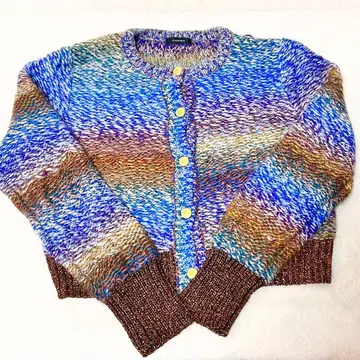 JEANASIS 컬러풀 재규어 레트로 크루넥 가디건