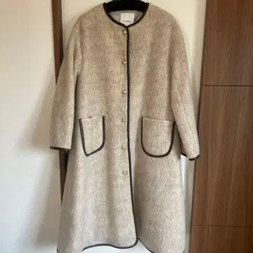 UNMINOU 베이지 롱 코트