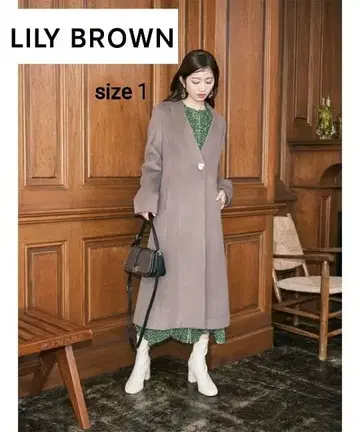 새상품급 LILY BROWN 노카라 울 체스터 코트