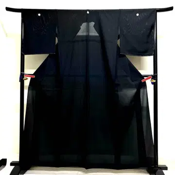 여름용 명주 오츠몬 블랙 베이스 기모노 111tz