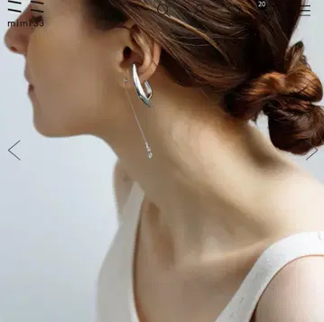 mimi33 실버 후크형 이어커프 2세트