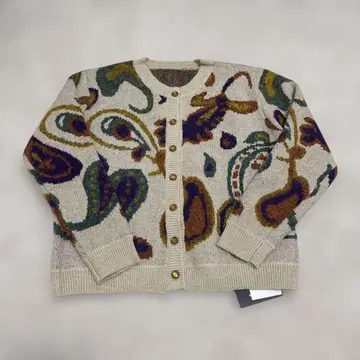 모헤어 터치 페이즐리 패턴 니트 가디건