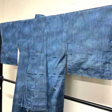 코몬  세로 줄 무늬 블렌딩 염색 데님 컬러 기모노 111tz