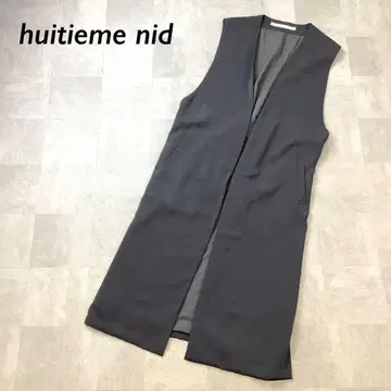 huitieme nid 롱 베스트 사이드 슬릿 다크 그레이