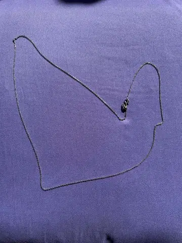 심플 실버 롱 체인 목걸이