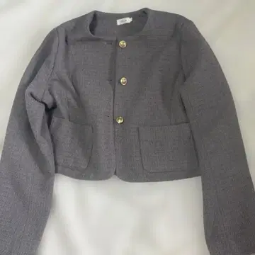 LAUIR 노카라 자켓 숏 기장 그레이지 계열 M