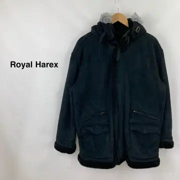 로얄 렉스 후드 부착 집업 코트 블랙 남성용