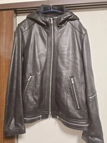 LOVELESS 후드 부착 가죽 자켓 사이즈 2