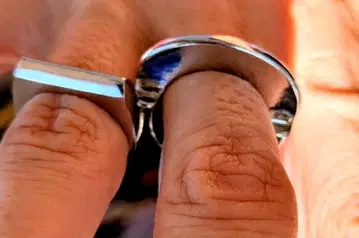 MIMI33 실버925 스퀘어 반지와 장식 반지 세트