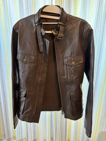 INCERTUS 브라운 가죽 자켓 M 사이즈