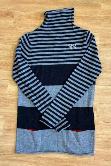 PICONE 스트라이프 패턴 터틀넥 니트