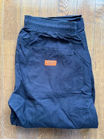 블랙 코튼 이지 팬츠