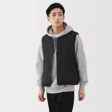 MUJI 경량 다운 포켓터블 노카라 베스트