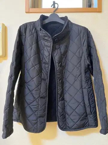 FABIA 블랙 퀼팅 자켓 보아 옷깃