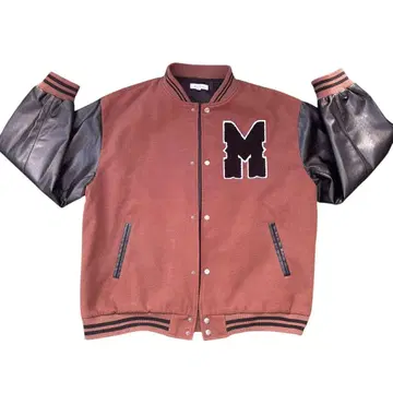 Rocky Monroe 바시티 자켓 L 브라운 가죽