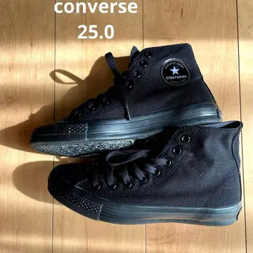 CONVERSE 블랙 하이컷 스니커즈 25.0 빅 사이즈