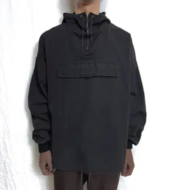 유로 빈티지 아노락 후드티 블랙 스노우 파카 영국군